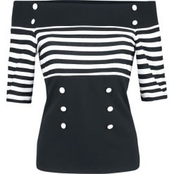 Bluzki damskie: Belsira Jersey-Top Koszulka damska czarny/biały