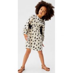 Mango Kids - Sukienka dziecięca Lazo. Białe sukienki dziewczęce Mango Kids, w kwiaty, z bawełny, casualowe, z długim rękawem, długie, maxi, rozkloszowane. W wyprzedaży za 69,90 zł.