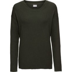 Swetry damskie: Sweter bonprix nocny oliwkowy
