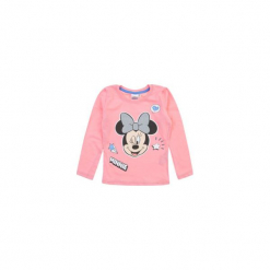 Bluzka dziewczęca z printem Myszka Minnie. Czerwone bluzki dziewczęce bawełniane TXM, z motywem z bajki. Za 12,99 zł.