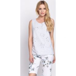 Jasnoszara Bluzka Evening Sequins. Szare bluzki damskie marki Born2be, s, bez wzorów, z okrągłym kołnierzem, bez rękawów. Za 34,99 zł.