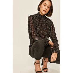 Answear - Bluzka. Czarne bluzki damskie ANSWEAR, s, bez wzorów, z poliesteru, eleganckie, z golfem, z długim rękawem. W wyprzedaży za 99,90 zł.