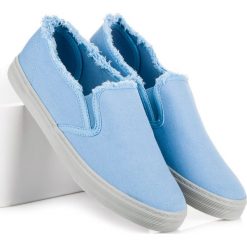 Niebieskie slipony WILLA. Niebieskie trampki i tenisówki damskie marki SEASTAR, bez wzorów, bez zapięcia. Za 59,00 zł.