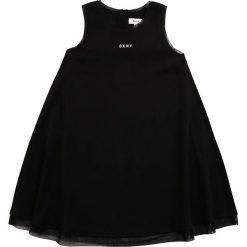 Dkny - Sukienka dziecięca 152-158 cm. Czarne sukienki dziewczęce DKNY, z nadrukiem, z elastanu, bez rękawów, mini, proste. Za 389,90 zł.