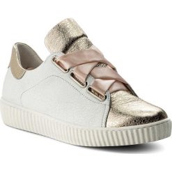 Sneakersy R.POLAŃSKI - 0918 Biały Kryształ Złoty. Żółte półbuty damskie R.Polański, ze skóry. W wyprzedaży za 229,00 zł.