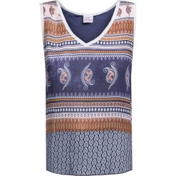 Top DEHA EXPRESSION Print|Granatowy. Niebieskie bluzki damskie marki Deha, z bawełny, z kontrastowym kołnierzykiem. Za 160,00 zł.