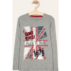 Pepe Jeans - Longsleeve dziecięcy Theo 128-180 cm. Szare t-shirty chłopięce Pepe Jeans, z nadrukiem, z bawełny, z długim rękawem. W wyprzedaży za 89,90 zł.