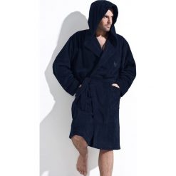 Szlafrok Ivo niebieski. Niebieskie szlafroki męskie L - L, m, w paski, z materiału, bez rękawów. Za 133,99 zł.