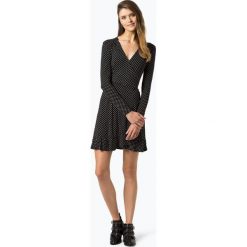 Aygill's - Sukienka damska, czarny. Czarne sukienki damskie z falbanami marki Aygill's, s, w kropki, z denimu, z kopertowym dekoltem, kopertowe. Za 79,95 zł.