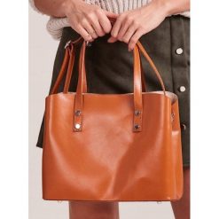 ROVICKY TOREBKA DAMSKA SHOPPER BAG SKÓRA NATURALNA. Brązowe torby damskie na zakupy ROVICKY, w paski, ze skóry, eleganckie, na ramię, średnie, bez dodatków. Za 309,90 zł.