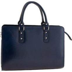 Torebki klasyczne damskie: Skórzana torebka „Taranto” w kolorze granatowym – 36 x 27 x 11 cm