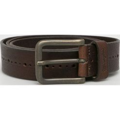 Wrangler - Pasek skórzany. Pomarańczowe paski męskie Wrangler, w paski, ze skóry. Za 189,90 zł.