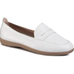 Półbuty JANA - 8-24600-24 White Nappa 108. Białe półbuty damskie Jana, bez wzorów, ze skóry, bez obcasa, na płaskiej podeszwie, bez zapięcia. W wyprzedaży za 159,00 zł.