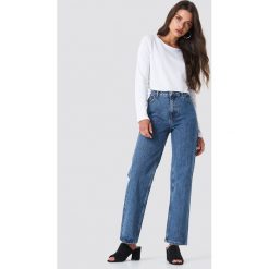 Boyfriendy damskie: NA-KD Trend Jeansy Front Pleat - Blue