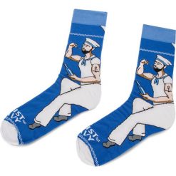 Skarpety Wysokie Unisex CUP OF SOX - Join The Navy B Granatowy Kolorowy. Niebieskie skarpetki damskie marki Cup of sox, bez wzorów, z elastanu. Za 24,00 zł.