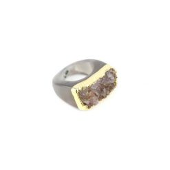 InspiRING Ametyst 1/4 Złoto rozmiar 14. Fioletowe pierścionki damskie Brazi druse jewelry, z ametystem, złote. Za 320,00 zł.
