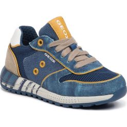 Sneakersy GEOX - J Alben B. B J029EB 0NB22 C4289 M Avio/Beige. Niebieskie trampki chłopięce Geox, bez wzorów, ze skóry, na sznurówki. W wyprzedaży za 259,00 zł.