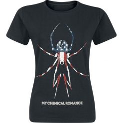 My Chemical Romance American Widow Koszulka damska czarny. Czarne koszulki damskie marki My Chemical Romance, l, z nadrukiem, z okrągłym kołnierzem. Za 62,90 zł.