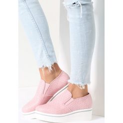 Trampki damskie slip on: Różowe Slip On Retro