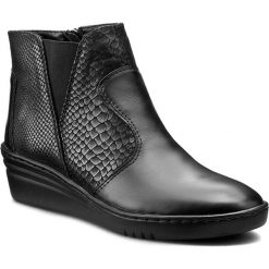 Botki WALDI - 883 Czarny. Czarne buty zimowe damskie marki Waldi, z nubiku, na obcasie. W wyprzedaży za 169,00 zł.