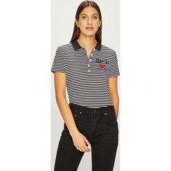 Tommy Hilfiger - Top Lia. Niebieskie bluzki z odkrytymi ramionami marki TOMMY HILFIGER, s, z elastanu. W wyprzedaży za 219,90 zł.