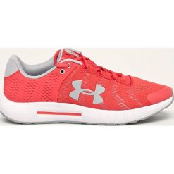 Under Armour - Buty UA W Micro G Pursuit BP. Czerwone buty sportowe damskie Under Armour, bez wzorów, z gumy, sportowe. Za 249,90 zł.