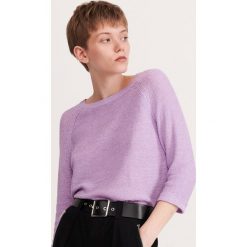 Sweter basic - Fioletowy. Fioletowe swetry damskie Reserved, s, bez wzorów, bez rękawów, bez kaptura. Za 59,99 zł.