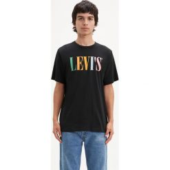 Levi's Koszulka Czarny. Czarne podkoszulki męskie Levi's®, s, z nadrukiem, z bawełny, bez kołnierzyka, krótkie. Za 102,95 zł.
