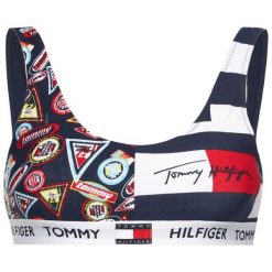 Biustonosz top TOMMY HILFIGER UW0UW02246. Niebieskie biustonosze TOMMY HILFIGER, bez wzorów, z elastanu. Za 159,00 zł.