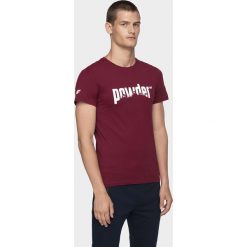 T-shirt męski TSM003 - burgund. Czerwone koszulki męskie s. W wyprzedaży za 34,99 zł.