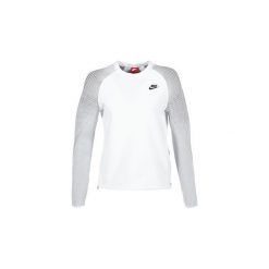 Bluzy Nike TECH FLEECE CREW. Białe bluzy damskie Nike, l, bez wzorów, bez rękawów, bez kaptura. W wyprzedaży za 496,30 zł.
