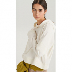 Bluza o ozdobnymi panelami na rękawach ReDesign - Kremowy. Białe bluzy damskie Reserved, l. Za 79,99 zł.