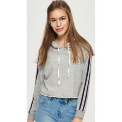 Bluzy rozpinane damskie: Bluza z lampasami - Jasny szar