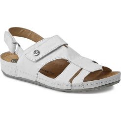 Sandały DR. BRINKMANN - 710633 Biały. Białe klapki damskie Dr. Brinkmann, bez wzorów, ze skóry, bez obcasa. W wyprzedaży za 209,00 zł.