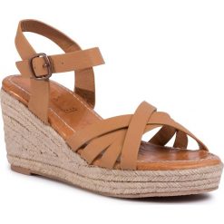 Espadryle ROXY - ARJL200719 Tan. Pomarańczowe espadryle damskie Roxy, bez wzorów, ze skóry, bez obcasa, na obcasie. Za 279,00 zł.