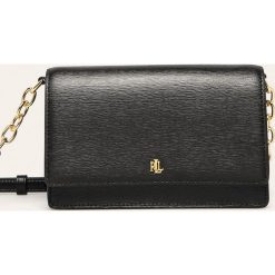 Lauren Ralph Lauren - Torebka. Czarne listonoszki damskie Lauren Ralph Lauren, w paski, z poliesteru, na ramię, małe, bez dodatków. Za 679,90 zł.