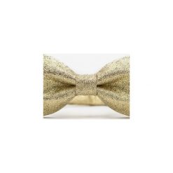 Marthu mucha GOLD m0220. Żółte muszki męskie Marthu, w paski, z tkaniny, eleganckie. Za 89,00 zł.