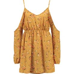 Sukienki: Missguided FLORAL COLD SHOULDER SPLIT SLEEVE Sukienka letnia yellow