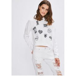 Tommy Jeans - Bluza. Szare bluzy z nadrukiem damskie Tommy Jeans, m, z bawełny, bez kaptura. W wyprzedaży za 239,90 zł.