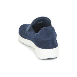 Tenisówki FitFlop LOAF SPORTY SLIP-ON SNEAKER CORDUROY. Niebieskie buty sportowe damskie FitFlop, bez wzorów, bez zapięcia. Za 295,20 zł.