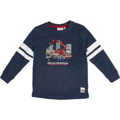 Bluza "Fire" w kolorze granatowym. Niebieskie bluzy niemowlęce Salt and Pepper, z nadrukiem, bez rękawów, bez kaptura. W wyprzedaży za 32,95 zł.