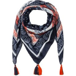 Chusta z chwostami bonprix ciemnoniebiesko-czerwono-kremowy. Niebieskie chusty damskie bonprix. Za 44,99 zł.