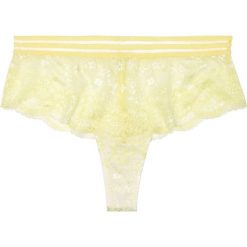 Stringi panty bonprix limonka - ecru. Żółte stringi damskie bonprix, w koronkowe wzory, z koronki. Za 29,99 zł.