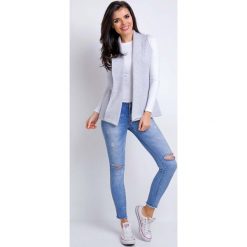 Szara Kamizelka Dzianinowa bez Zapięcia z Klapami. Szare piżamy damskie Molly.pl, s, bez wzorów, z dzianiny, bez kaptura. Za 109,90 zł.