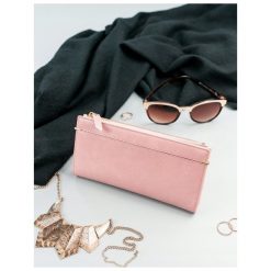 Portfel damski slim wallet różowy Milano Design K1209 - różowy. Różowe portfele damskie MILANO DESIGN, bez wzorów, ze skóry. Za 34,99 zł.