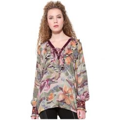 Desigual Bluzka Damska Bluse Marion 17Wwbn01 4003 (Rozmiar S). Szare koszule damskie Desigual, s, bez wzorów, bez kołnierzyka, bez rękawów. W wyprzedaży za 147,00 zł.