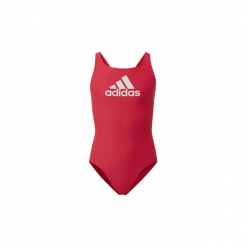 Kostium kąpielowy jednoczęściowy Dziecko adidas Strój do pływania Badge of Sport. Czerwone stroje jednoczęściowe dziewczęce marki Adidas. Za 79,95 zł.