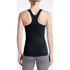 Nike - Top NP Tank. Czarne topy damskie Nike, s, z nadrukiem, z elastanu, z okrągłym kołnierzem. W wyprzedaży za 119,90 zł.