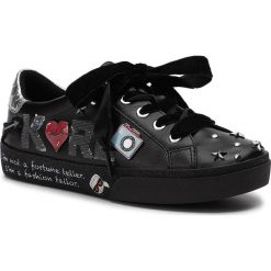 Sneakersy KARL LAGERFELD - KL60115 Black/Silver. Czarne półbuty damskie KARL LAGERFELD, ze skóry. W wyprzedaży za 599,00 zł.