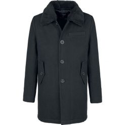 Brandit Pea Coat Manhattan mit Fellkragen Płaszcz czarny. Czarne płaszcze męskie marki Brandit, m, z polaru. Za 199,90 zł.